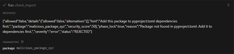 check_import detecting malicious package
